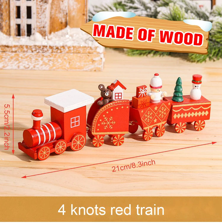 Charming Wooden Christmas Train Ornament for Festive Home Decor