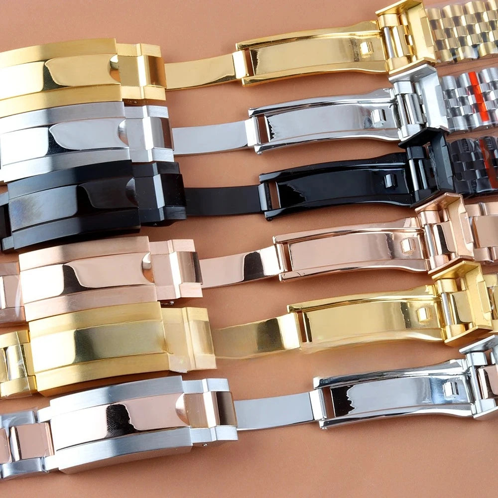 Stylish 20mm Stainless Steel Watchband - Rose Gold/Black/Gold