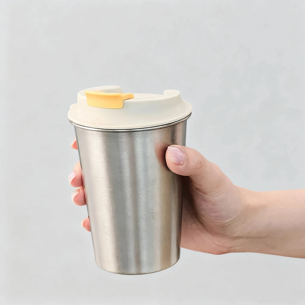 400ml Stainless Steel Portable Tumbler with Lid - Perfect for Coffee & Milk