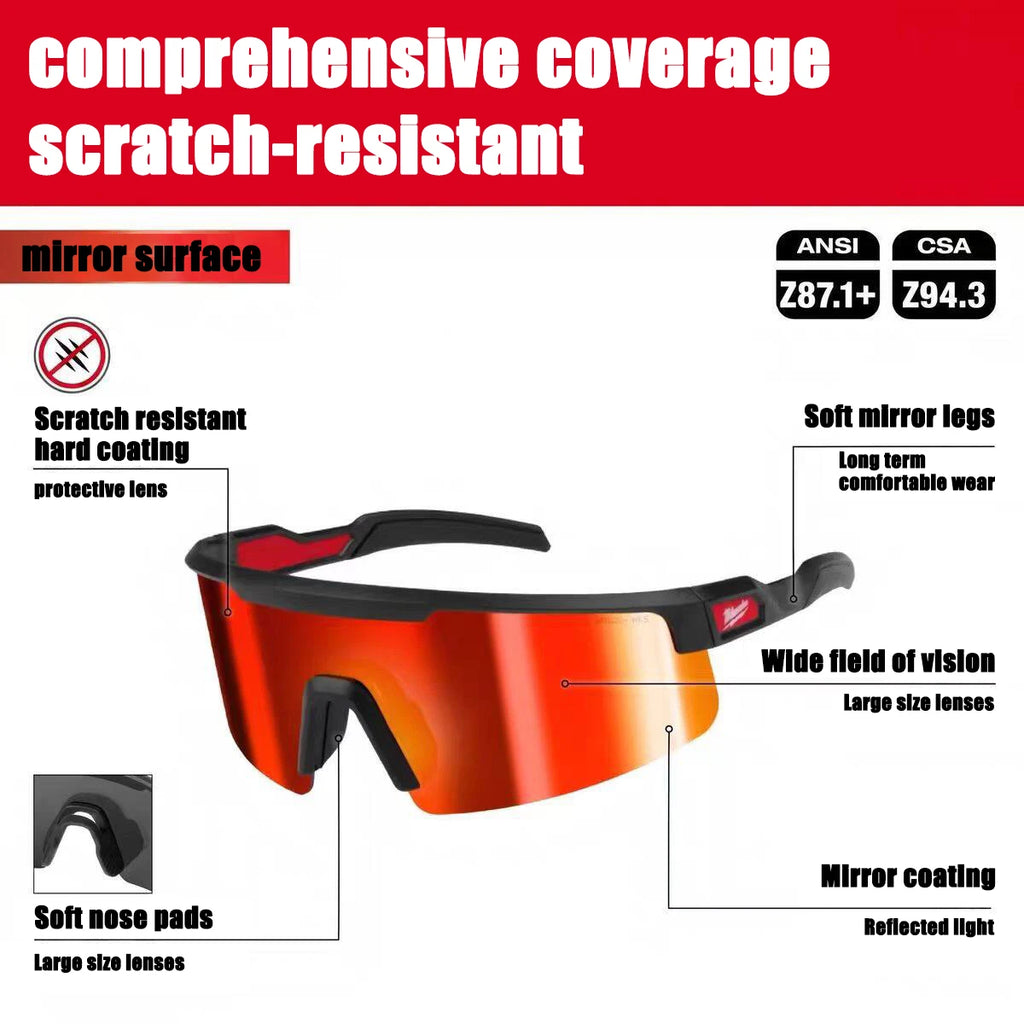 Milwaukee Outdoor Safety Goggles - Windproof & UV Resistant Eyewear