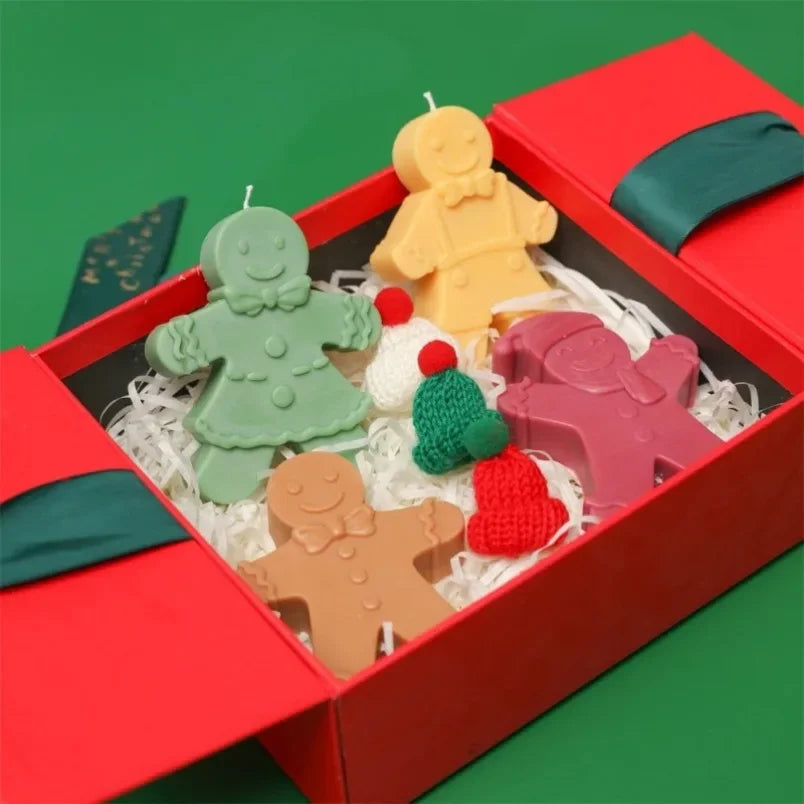 3D Gingerbread Man Silicone Candle Mold for DIY Crafts & Home Decor