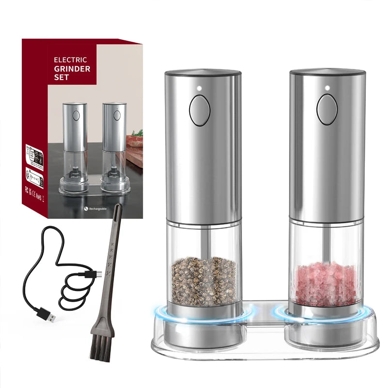 USB Rechargeable Automatic Pepper Grinder - Adjustable Coarseness Mill