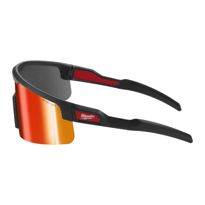 Milwaukee Mirrored Safety Glasses - Anti-Scratch Full Coverage Eyewear