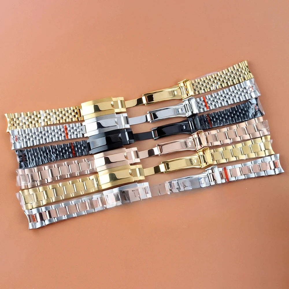 Stylish 20mm Stainless Steel Watchband - Rose Gold/Black/Gold