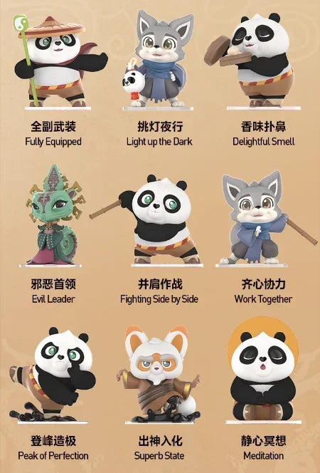 POP MART Kawaii Kung Fu Panda Blind Box Mystery Anime Figures