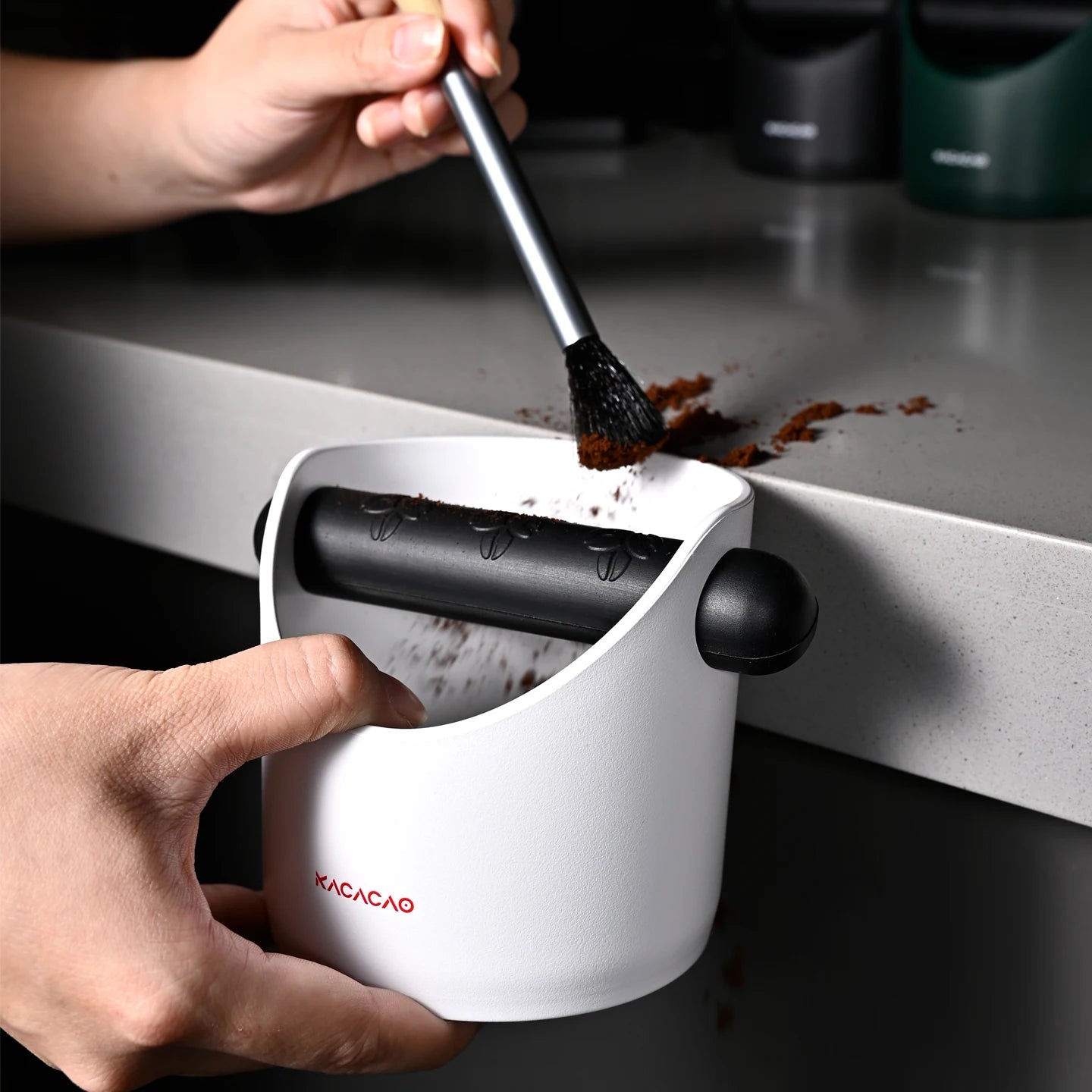 KACACAO Coffee Knock Box with Removable Waste Bin & Anti-Slip Pads