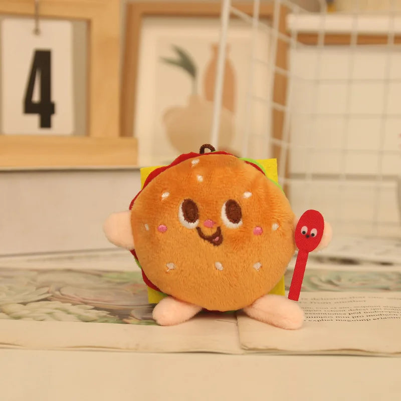 Cute Plush French Fries Bag Charm Keychain for Girls & Couples
