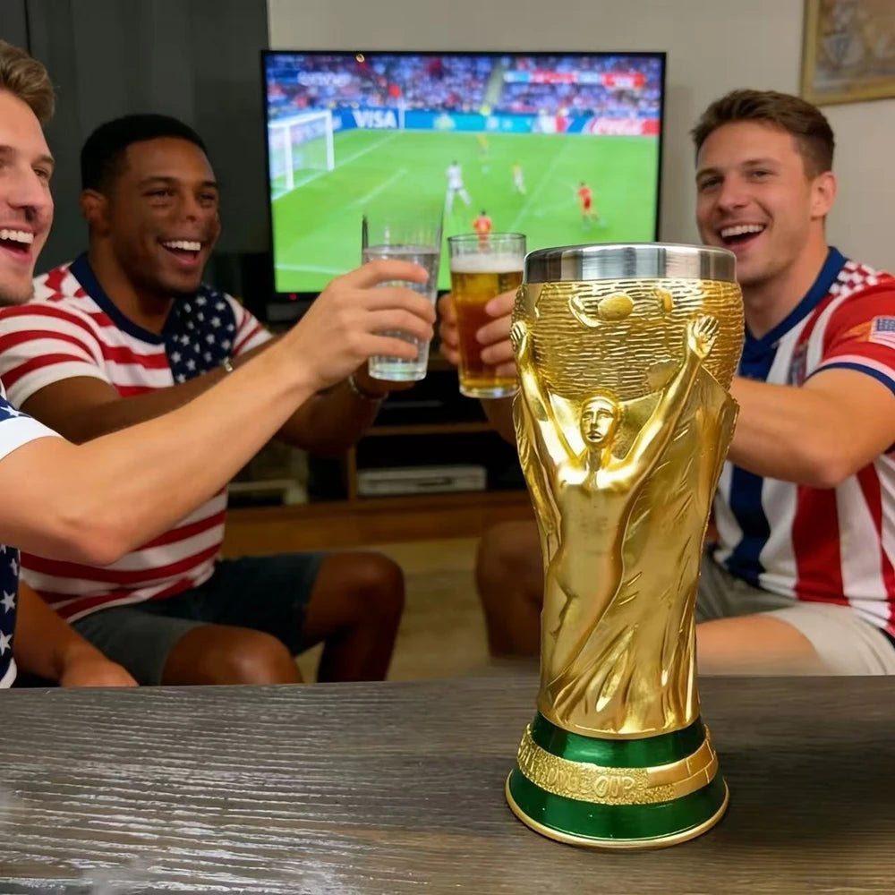 2026 Soccer Trophy Beer Mug - Large Capacity Party Drinking Cup