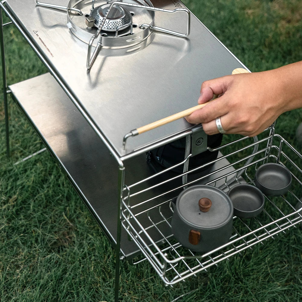 FireMaple Portable Stainless Steel Camping Table for Outdoor Use