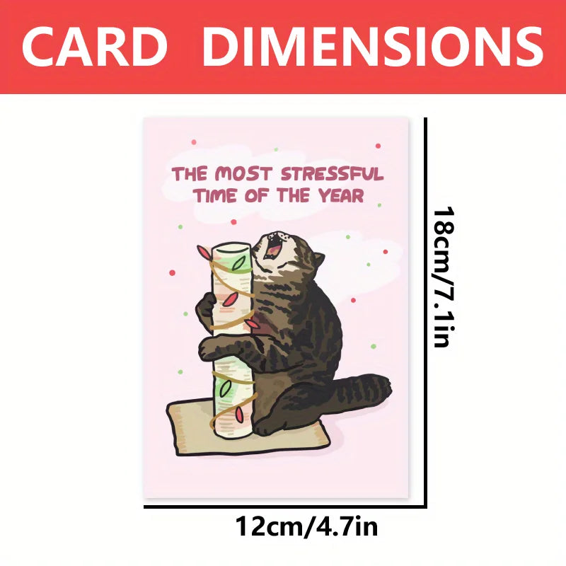 Funny Cat Christmas Card - Lighten Holiday Stress with Humor