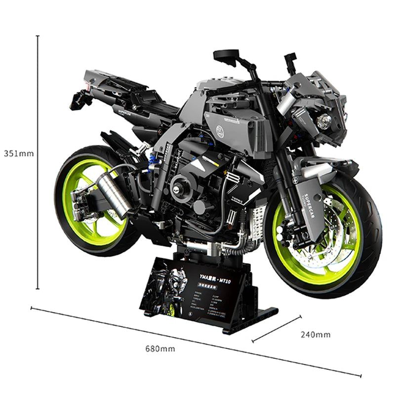 Creative Building Blocks: 1900+ Pieces Motorcycle STEM Kit