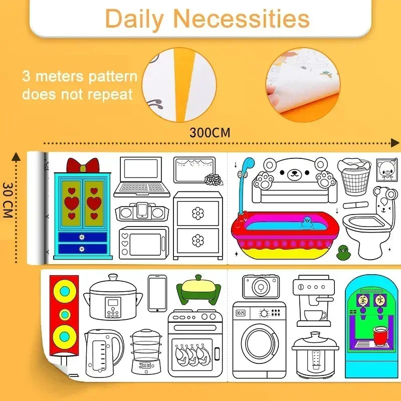TBJOY Kids DIY Drawing Roll - Creative Coloring & Art Scroll