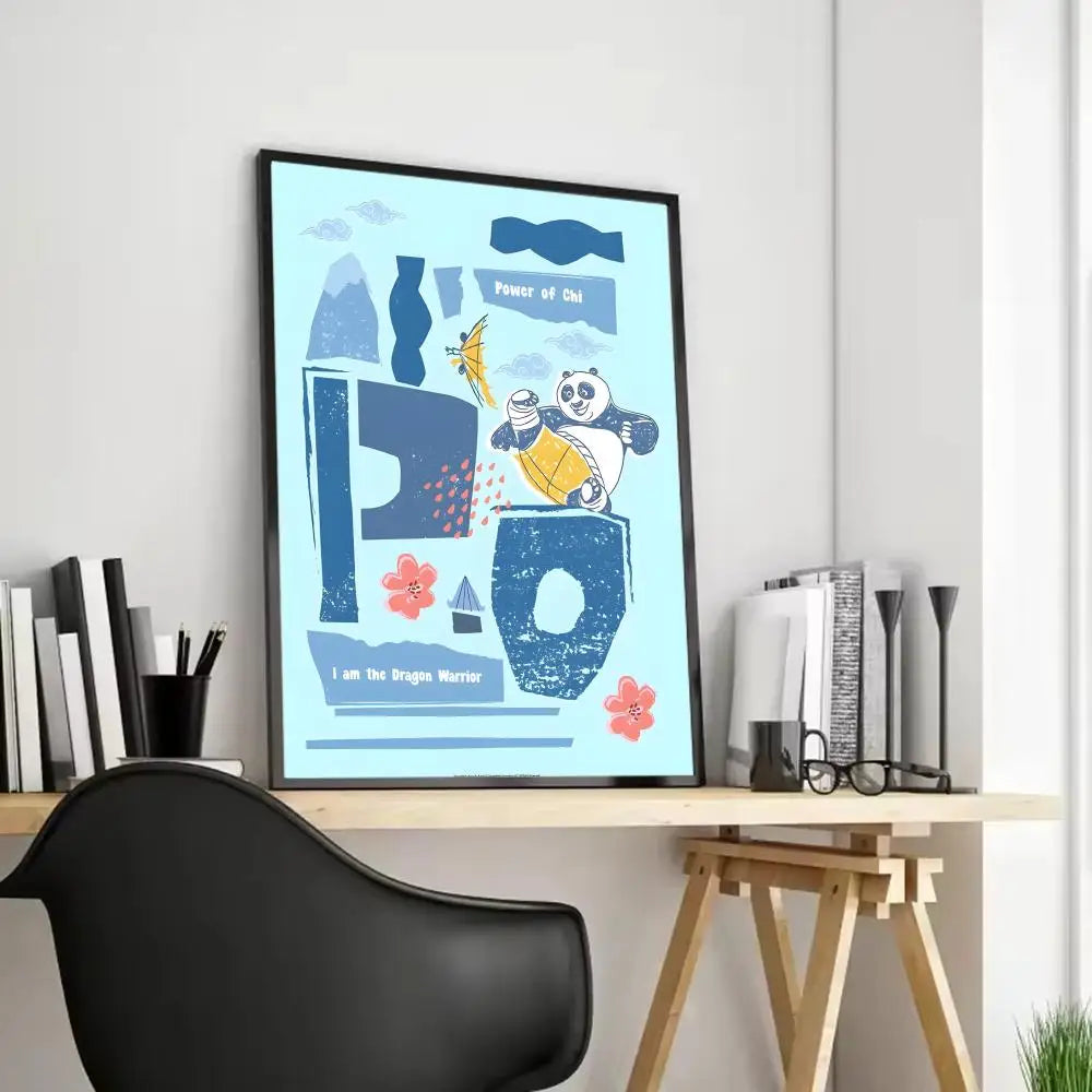 Kung Fu Panda Anime Poster - Waterproof Art for Home & Bar Decor