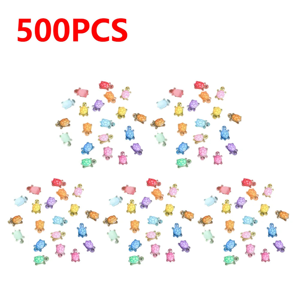 Vibrant Mini Resin Turtles - Glow in the Dark Figurines for Decor