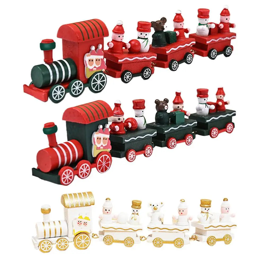 Wooden Christmas Train Decoration - Festive Home Ornament