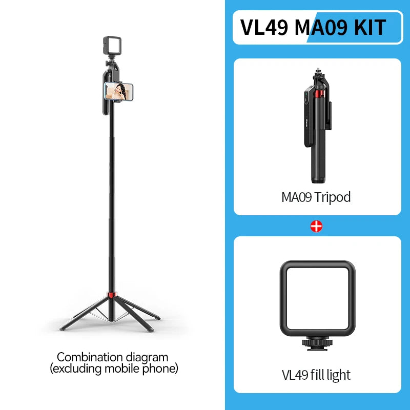 Ulanzi MA09 1.8m Selfie Stick Tripod with Remote for Smartphones