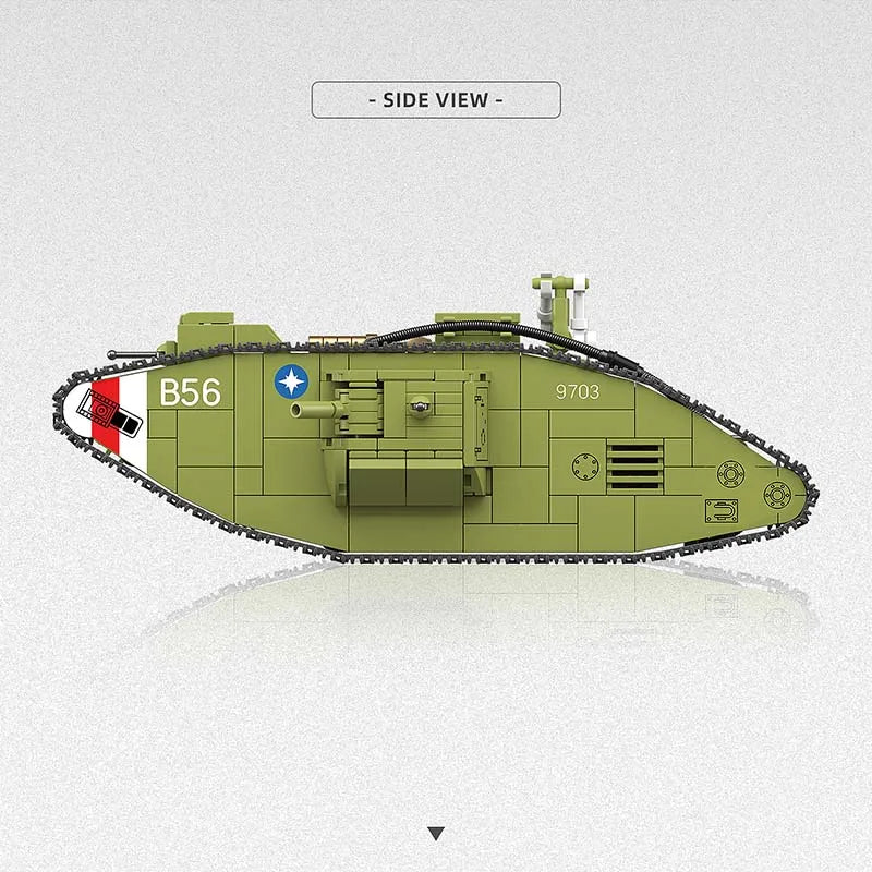 900Pcs MK.V Heavy Tank Building Blocks Model - Fun Military Toy