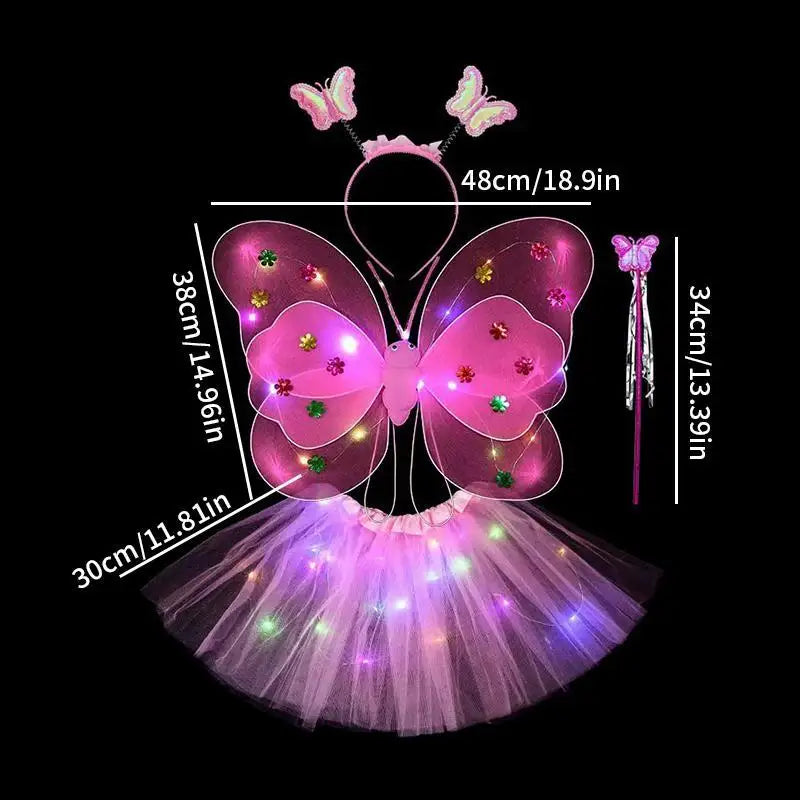 Luminous Butterfly Wings LED Costume Set – Enchanting Fairy Accessories