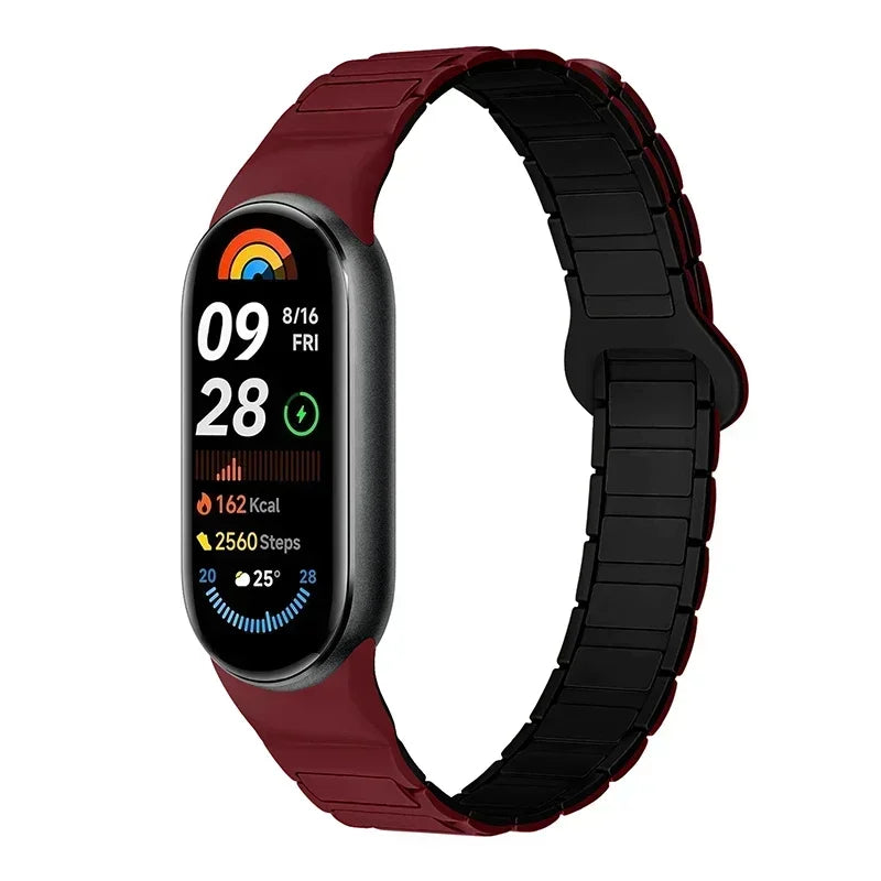 Premium Two-Tone Silicone Sports Watchband for Xiaomi Mi Band 8/9/10