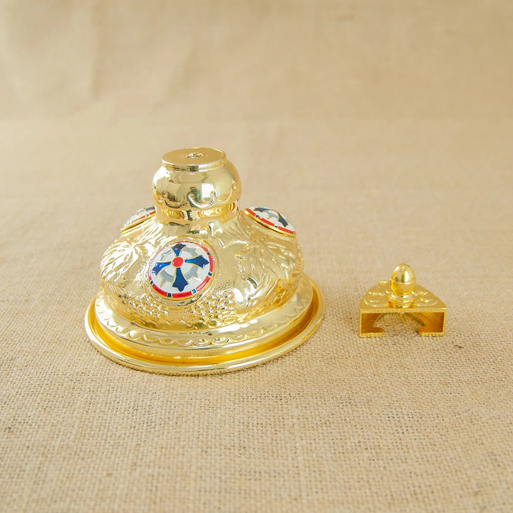 Gold-Plated Cross Stand - Elegant Religious Home Decor