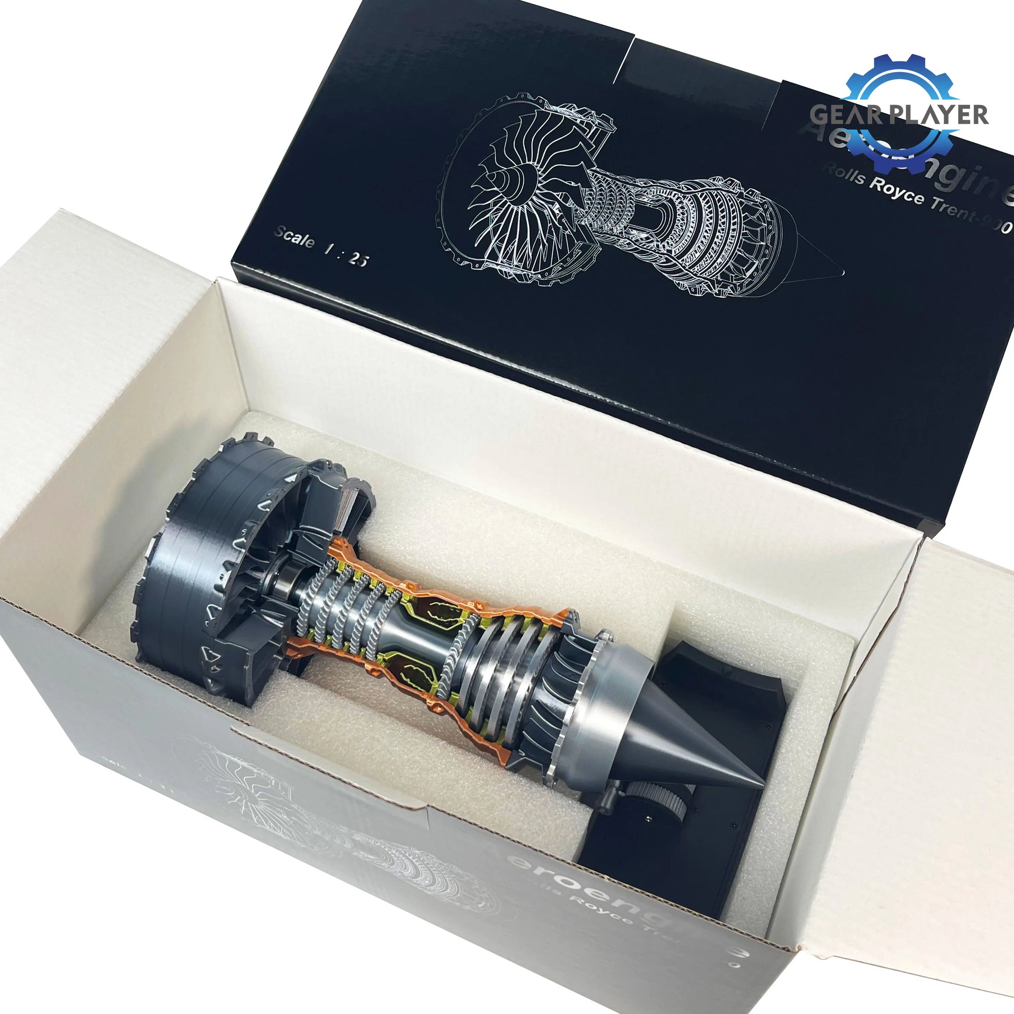 TR-900 Turbofan Engine Model Kit - DIY Aviation Toy with LED Lights