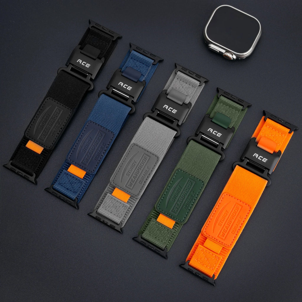 Magnetic Nylon Apple Watch Band - Fits 42mm to 49mm Models