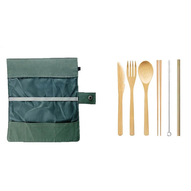 Eco-Friendly Bamboo Utensils Travel Set - Stylish & Portable Cutlery