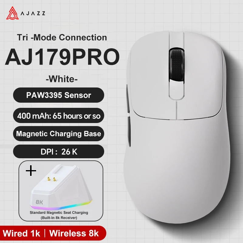 AJAZZ AJ179 V2 MAX 42000 DPI Ergonomic Wireless Gaming Mouse
