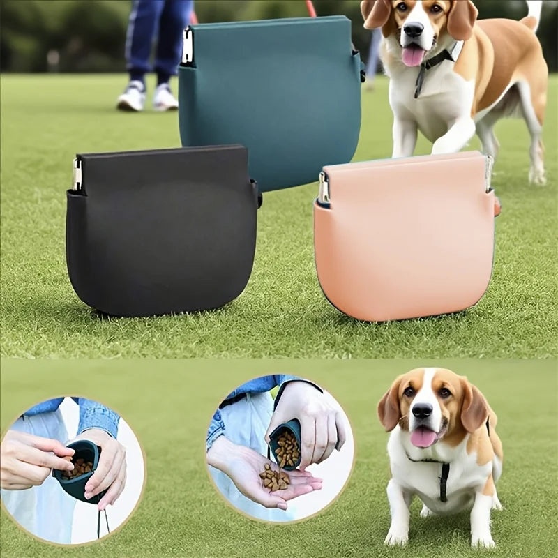 Portable Silicone Dog Treat Bag for Training & Walks