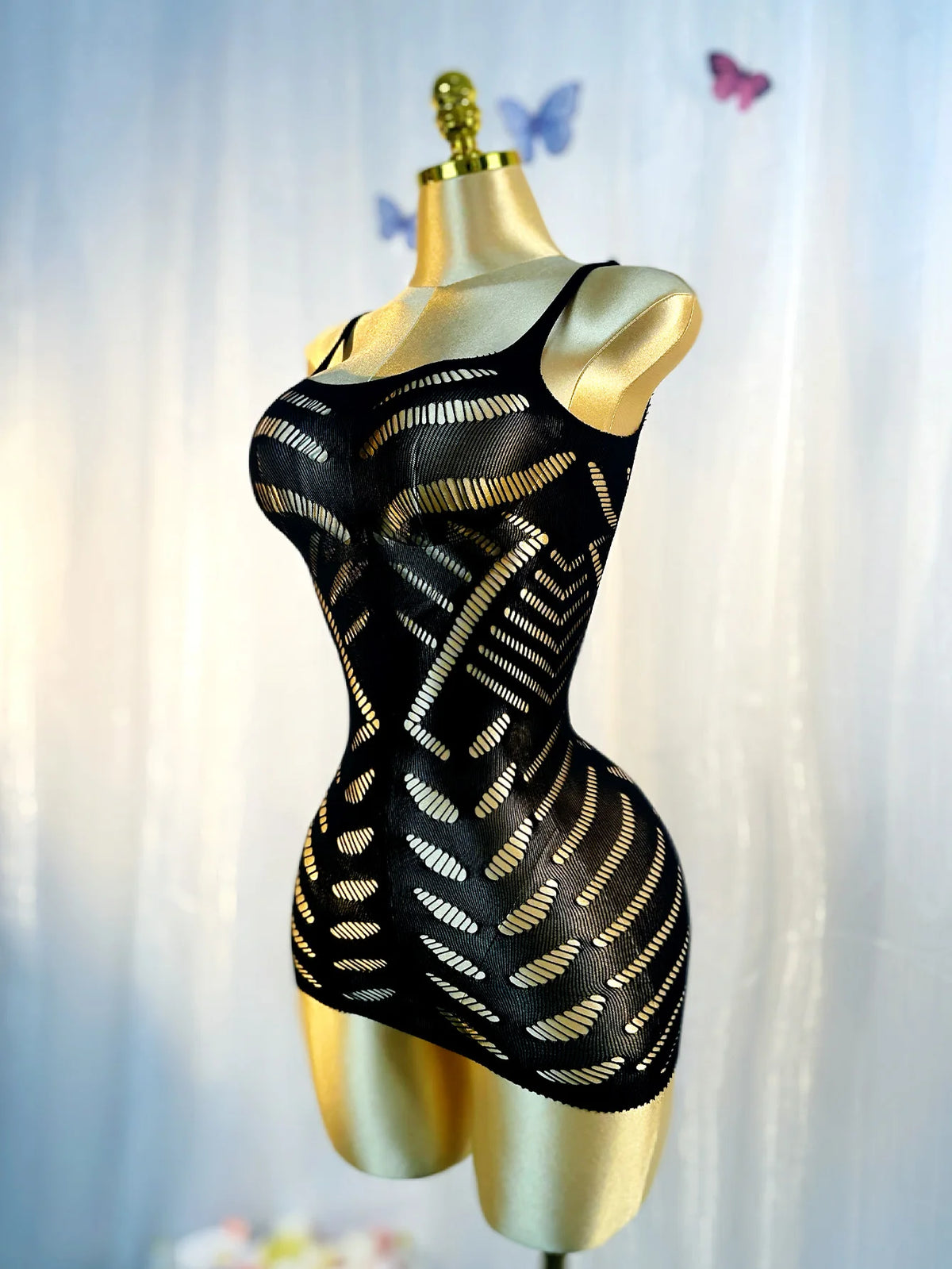 Elegant Hollow Out Fishnet Cover-Up Dress for Summer Beach Fun