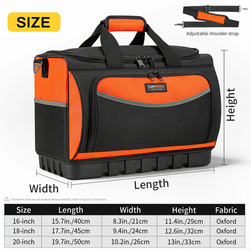 Heavy Duty Tool Bag Organizer with 18 Pockets & Adjustable Strap