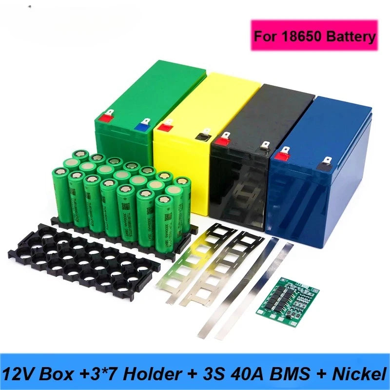 Turmera 12V Battery Storage Box for 18650 Lithium Cells - 3S BMS