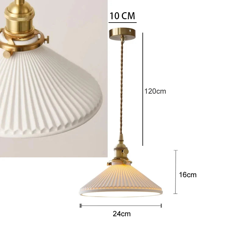 Elegant Ceramic Pendant Lamp for Dining & Living Spaces - Bronze Finish