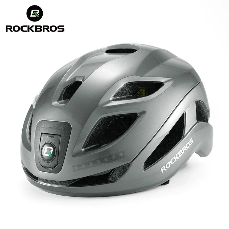 ROCKBROS LED Cycling Helmet - Adjustable & Safe for Night Rides
