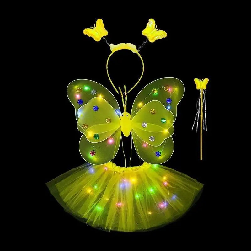 Luminous Butterfly Wings LED Costume Set – Enchanting Fairy Accessories