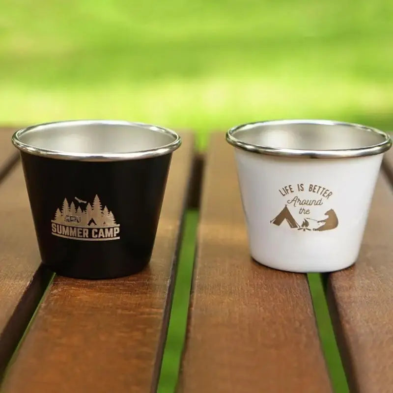 4PCS Portable Stainless Steel Outdoor Cups Set for Hiking & Camping