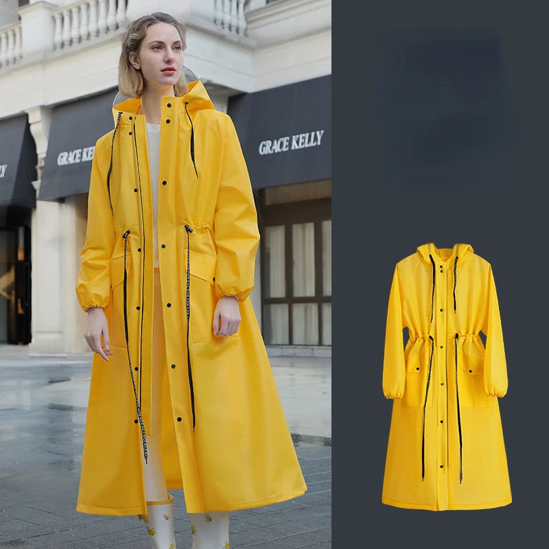 Unisex Waterproof Long Raincoat Poncho for Cycling & Outdoor Activities