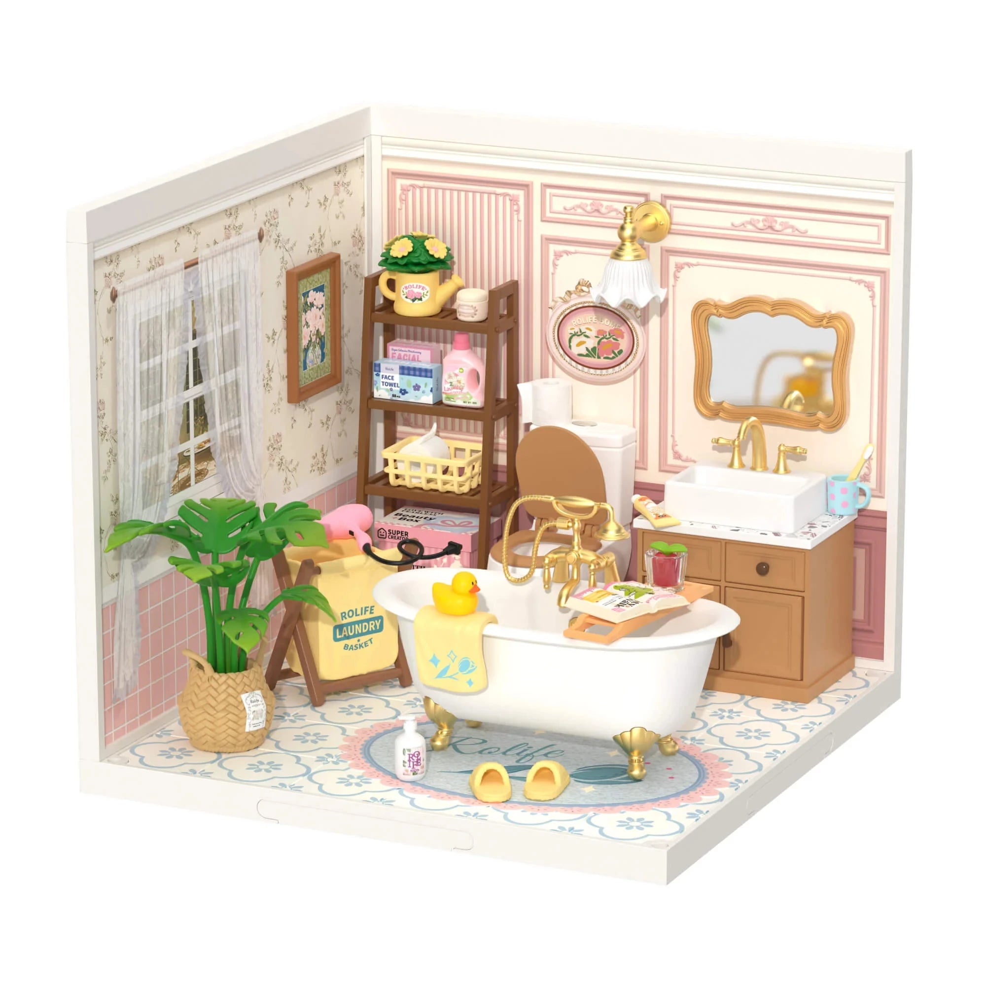ROBOTIME Rolife Super Creator Pop Bubble Bathroom Dollhouse Kit