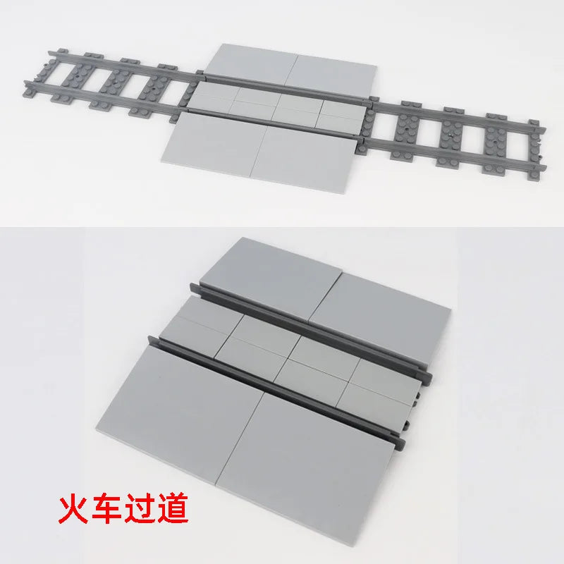 MOC City Train Tracks - Flexible Building Block Railway Set