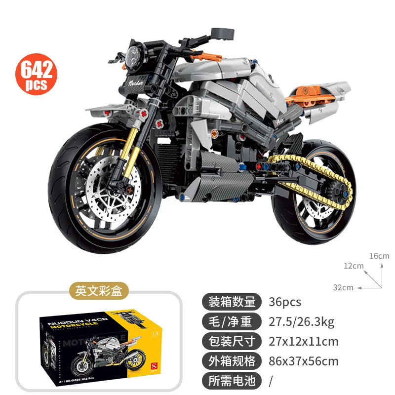 MOULD KING 1:8 Motorcycle Building Block Model Kit - Fun for Kids