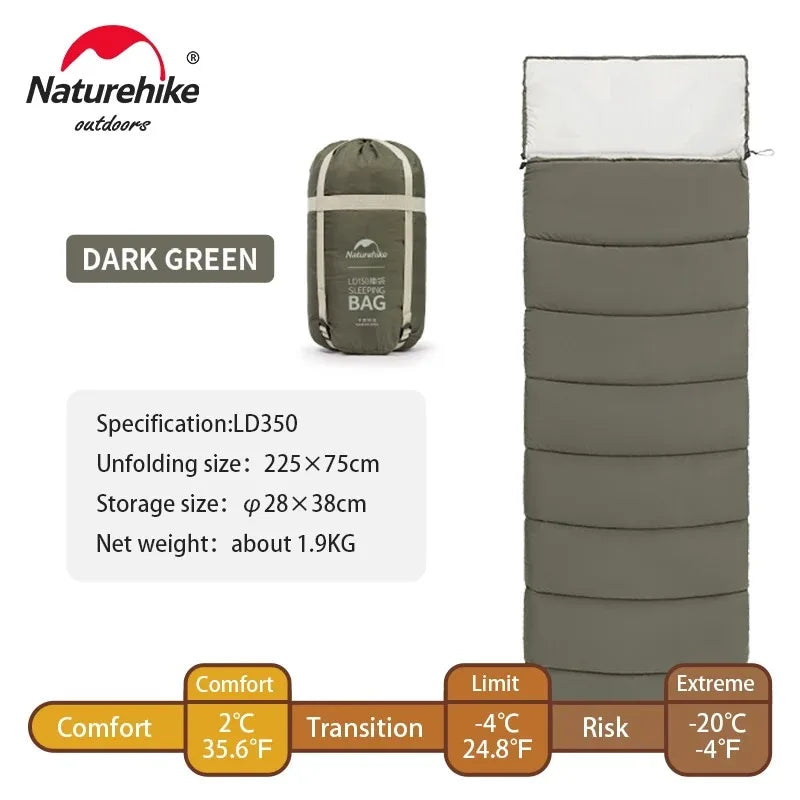 Naturehike Cotton Envelope Sleeping Bag - Portable & Versatile Comfort