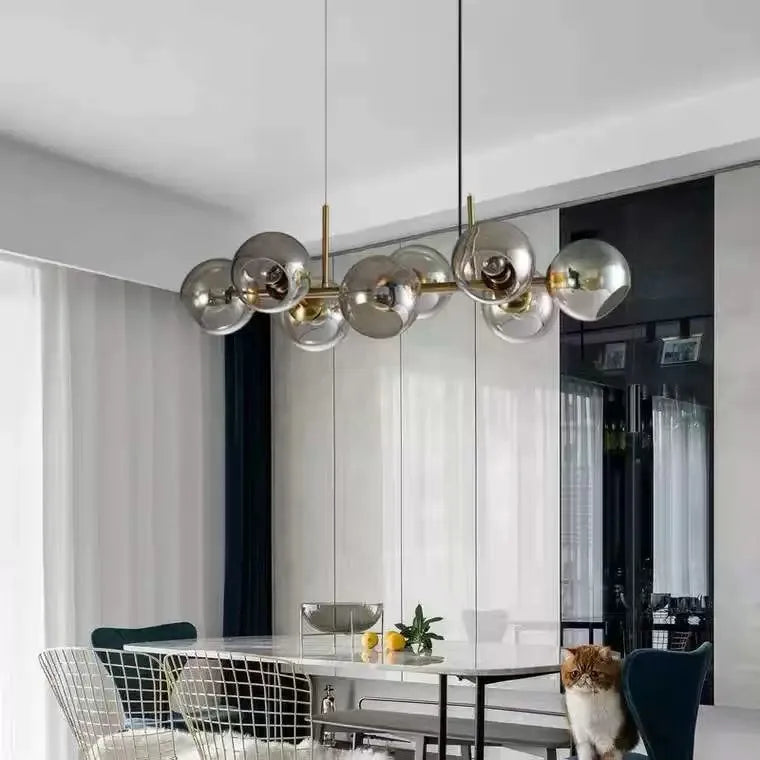8-Light Modern Bubble Chandelier - Elegant Glass Pendant Light