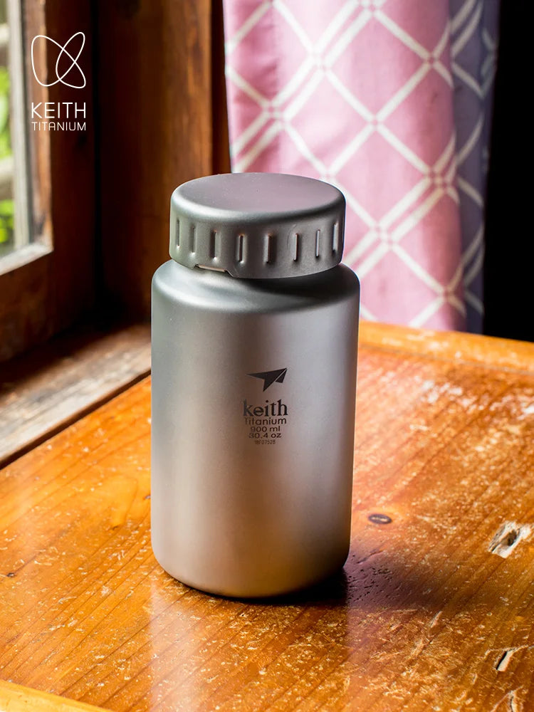 Keith Titanium Sports Bottle - Ultra-Light Durable Drinkware, 0.9L/1.2L