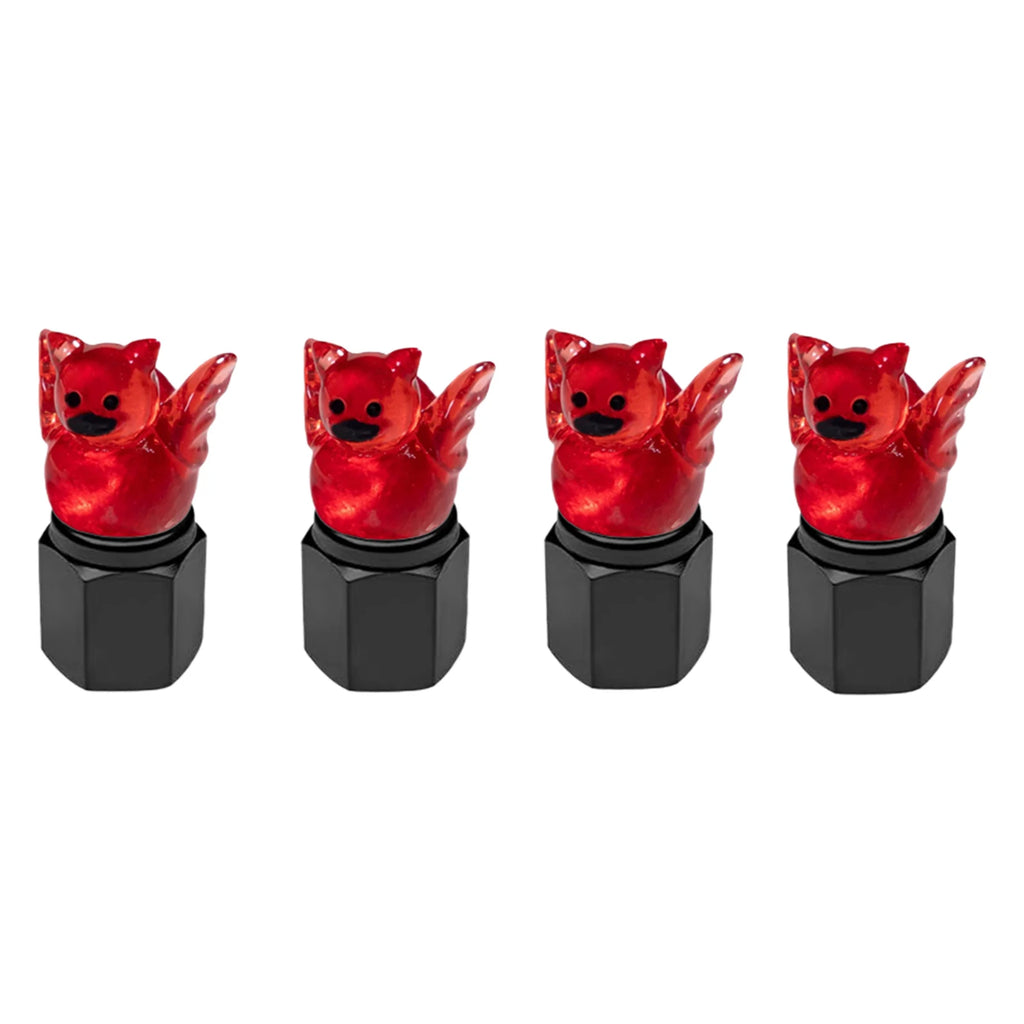 4 Pack Glow in The Dark Duck Tire Valve Caps for Cars & Bikes