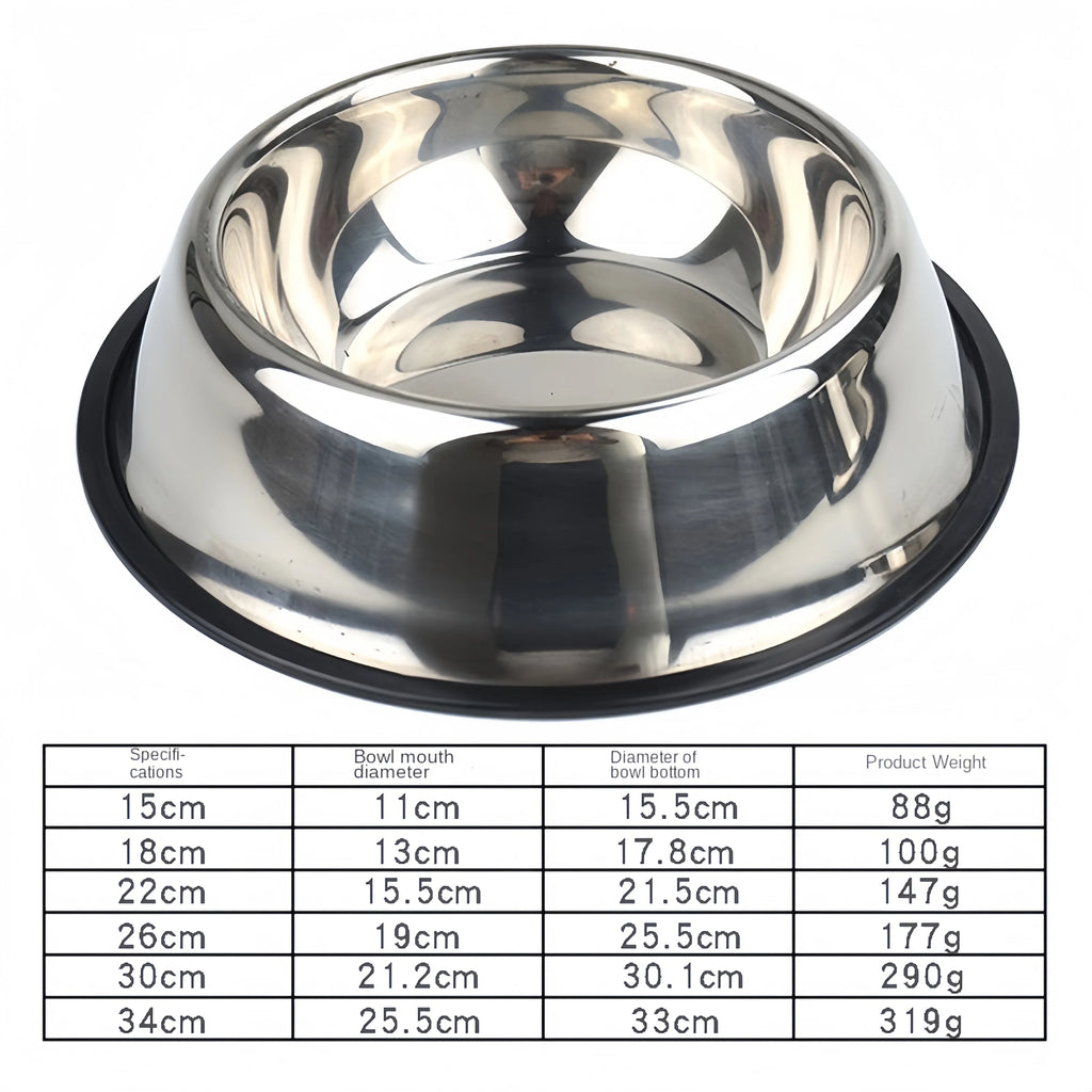 Durable Stainless Steel Pet Feeding Bowl - Easy to Clean & Maintain