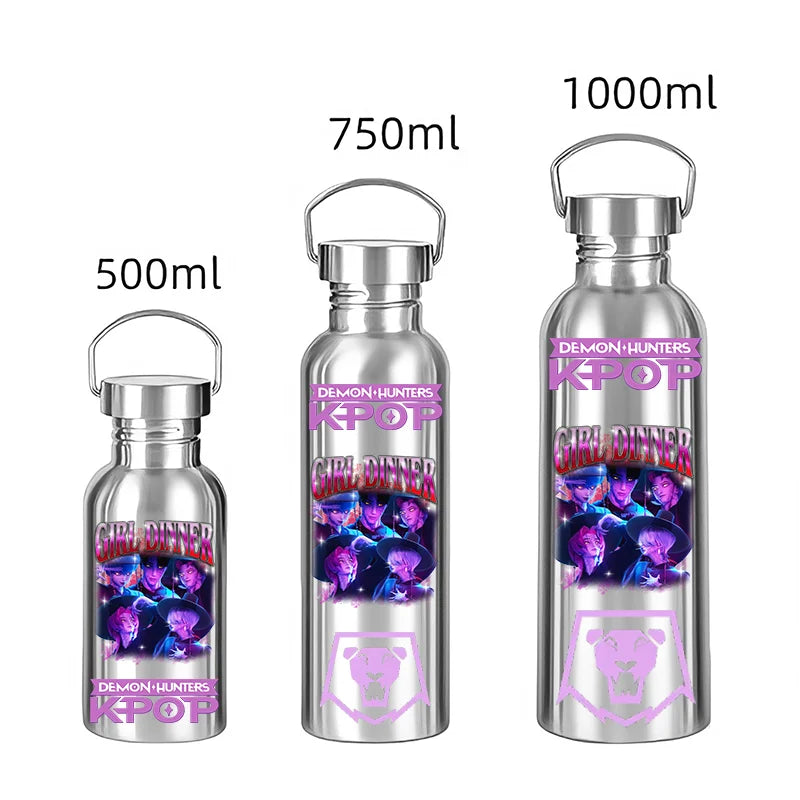 KPop Style Stainless Steel Water Bottle - 500/750/1000ML