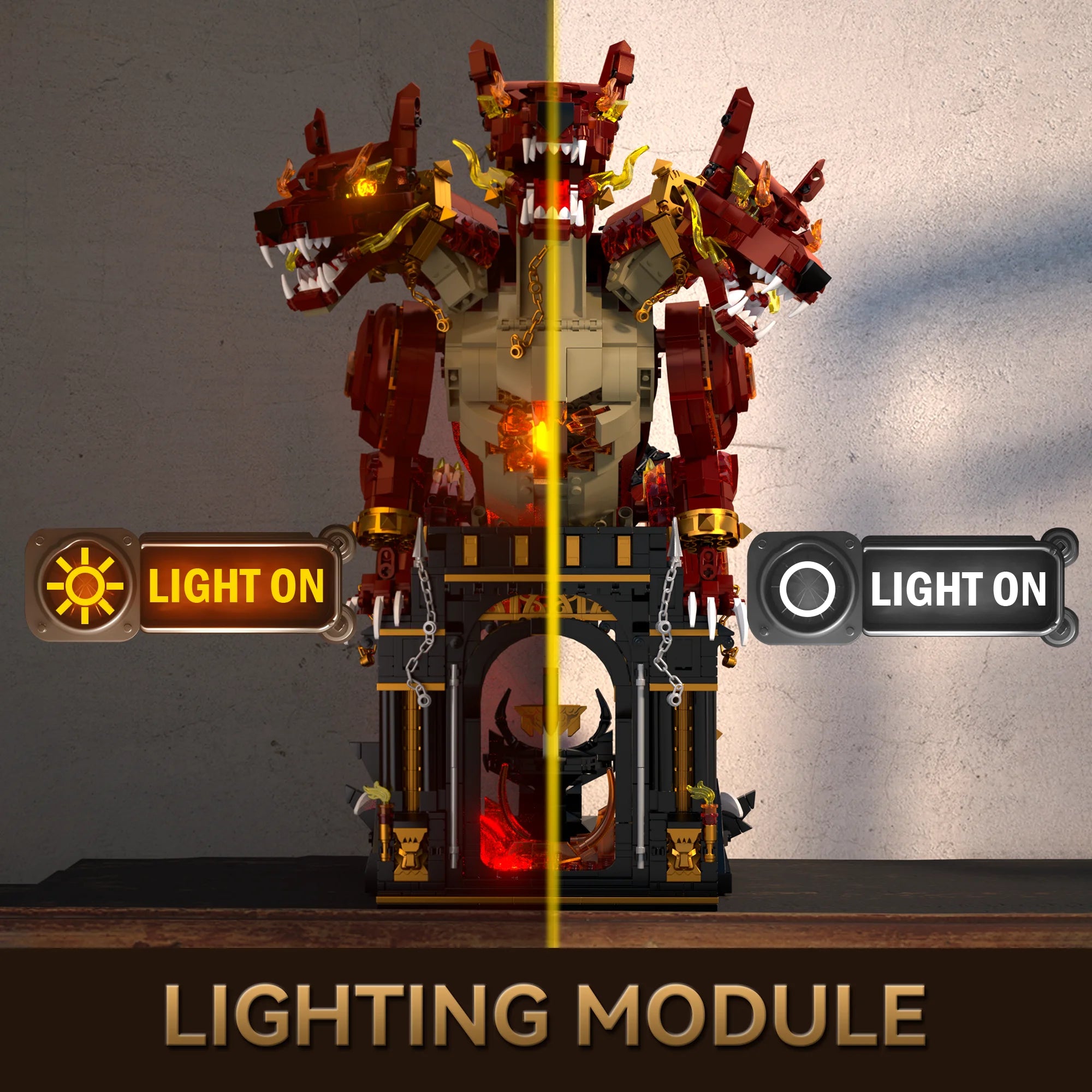 Cerberus Inferno Building Blocks - Three-Headed Dog Puzzle Toy