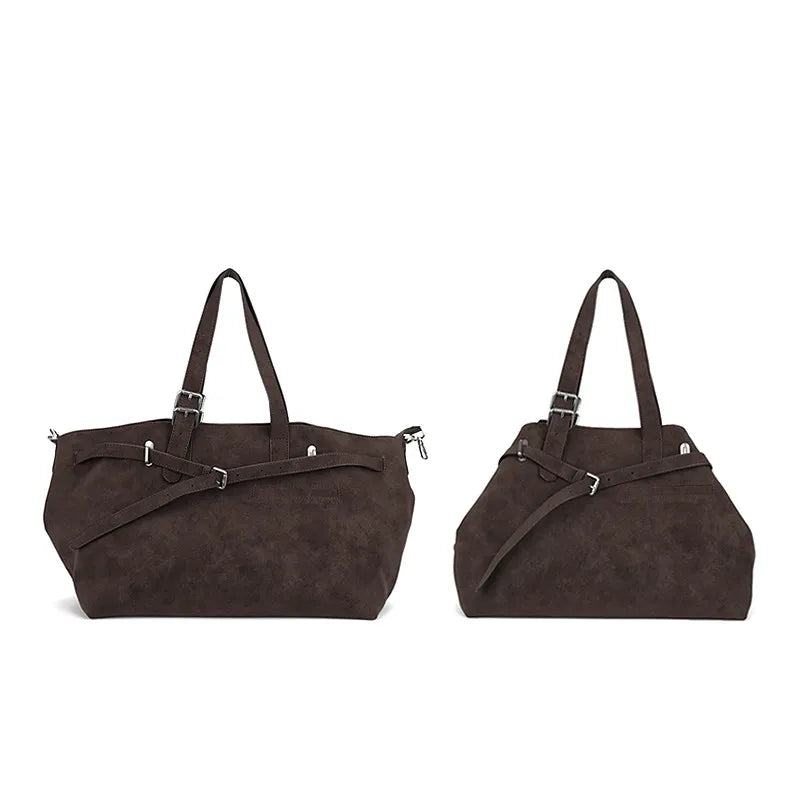 Chic Y2K Faux Suede Tote Bag – Versatile & Spacious for Women