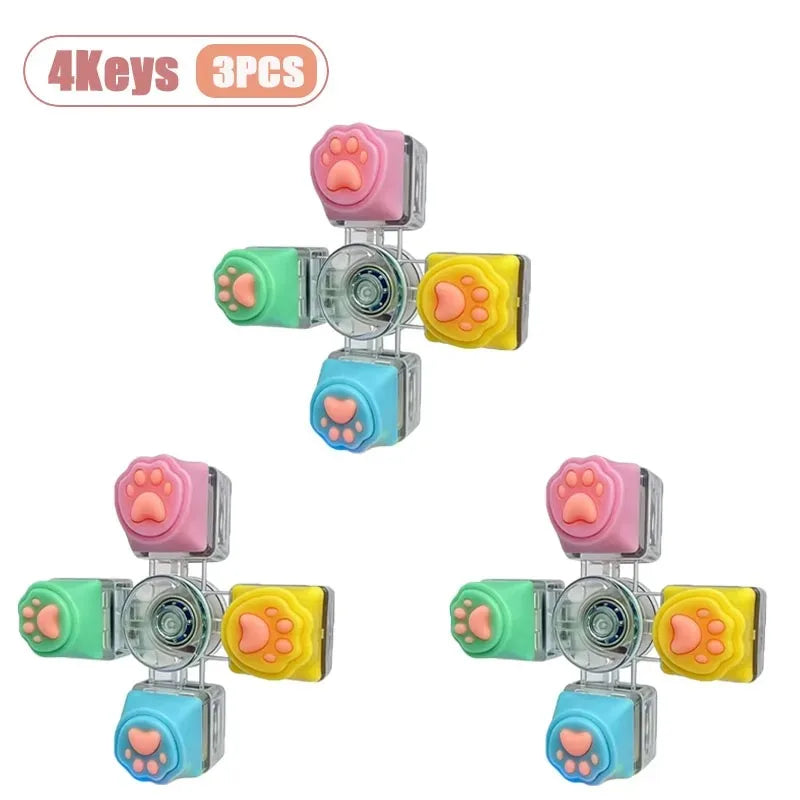 Cat Claw Keycap Fidget Toy - Stress Relief Keychain for Office & Learning