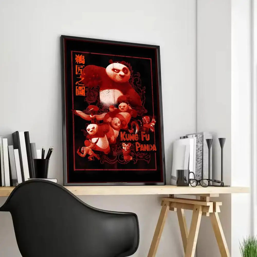 Kung Fu Panda Anime Poster - Waterproof Art for Home & Bar Decor
